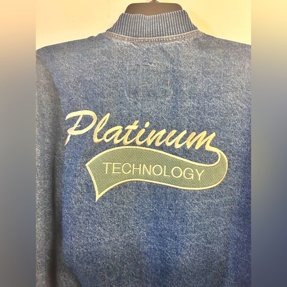 Vintage Jacket Platinum Technology Letterman Corporate Logo XL Men’s 100% Cotton - Picture 8 of 8